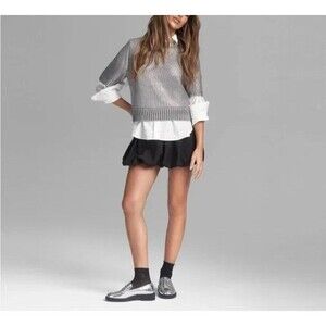 NWT Future Collective Bubble Mini Skirt Women's Large L Charcoal Gray New